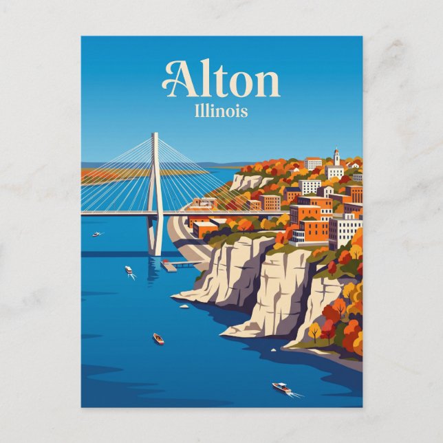 Alton Illinois Vykort (Framsida)