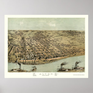 Alton panorama- karta för IL - 1867 Poster