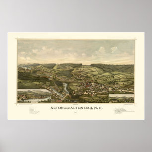 Alton panorama- karta för NH - 1888 Poster