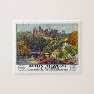 Alton Torn och Gardens Vintage resor Poster Pussel