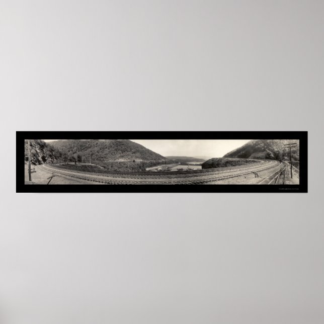 Altoona PA Horseshoe Curve RR Photo 1934 Poster (Framsidan)