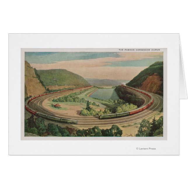Altoona, Pennsylvania, Berömd Horseshoe Curv Hälsningskort (Framsidan Horizontal)