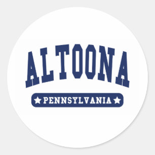 Altoona Pennsylvania College Stil t shirts Runt Klistermärke