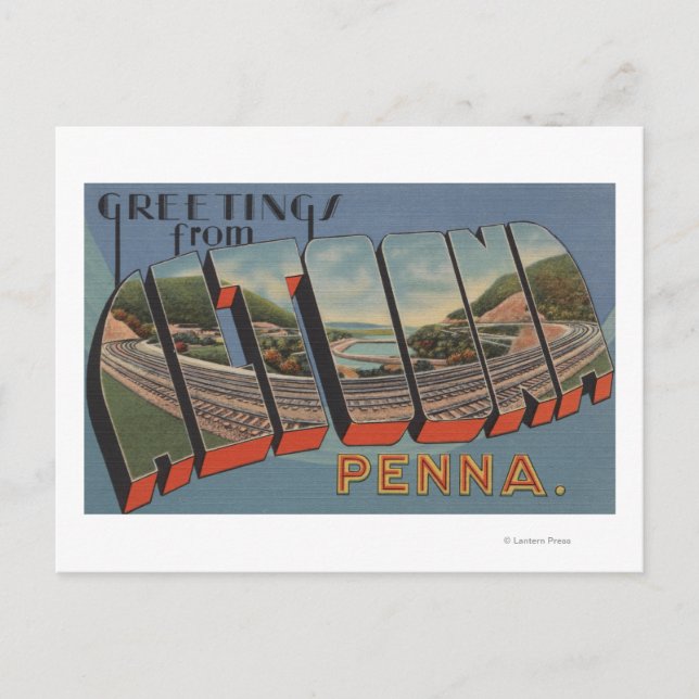 Altoona, Pennsylvania - Stora Brev Scenes Vykort (Framsida)