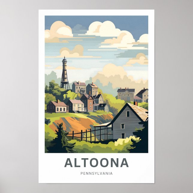 Altoona Pennsylvania Travel Skriv ut Poster (Framsidan)