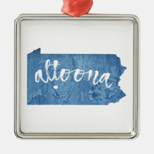 Altoona Pennsylvania Wood Grain Julgransprydnad Metall