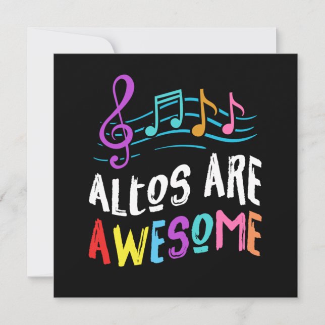 Altos är Fantastisk Choir Singer Singing Music Gif Inbjudningar (Framsida)