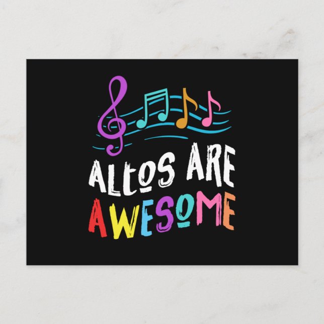 Altos är Fantastisk Choir Singer Singing Music Gif Vykort (Framsida)