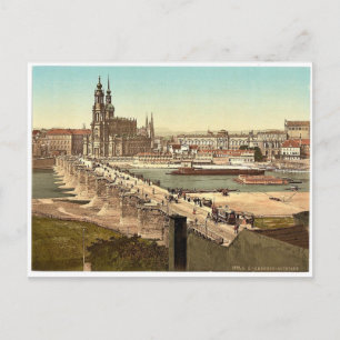 Altstadt, Dresden, Sachsen, Tysklant sällsynt Phot Vykort
