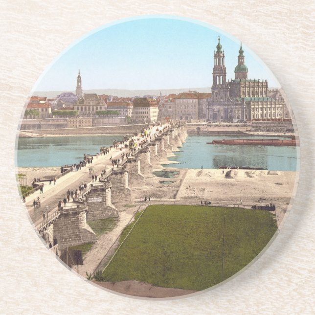 Altstadt Old City Dresden View från Krig Mission Underlägg Sandsten (Framsidan)