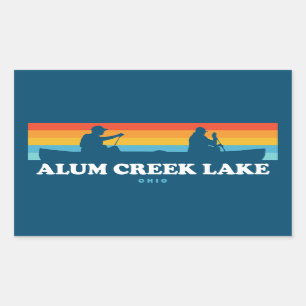 Alum Bäck Sjö Ohio Canoe Rektangulärt Klistermärke