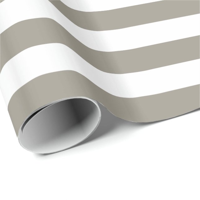 Aluminium Grå/Vit Rand Presentpapper (Rullad Hörn)