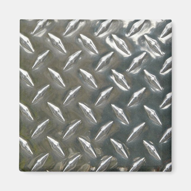 Aluminium Metall Checkerplåt Magnet (Framsidan)
