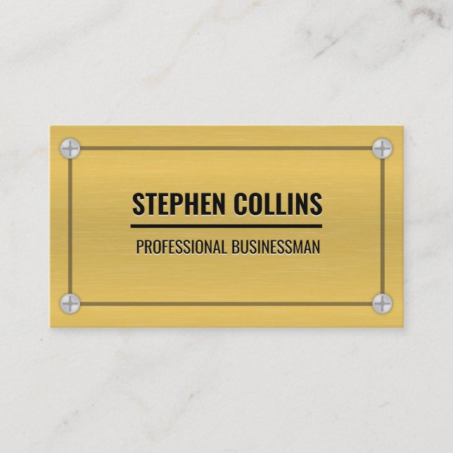 Aluminium Metall och Skruvar Visitkort (Framsida)