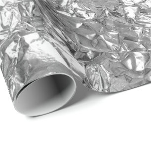 Aluminium omkullkastar grått metalliskt rynkigt presentpapper