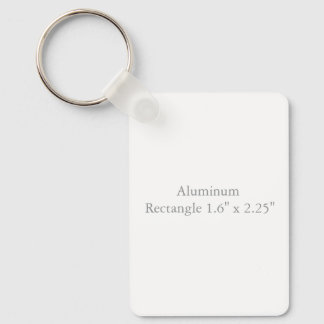 Aluminium rektangel, 4 cm x 5,7 cm nyckelring