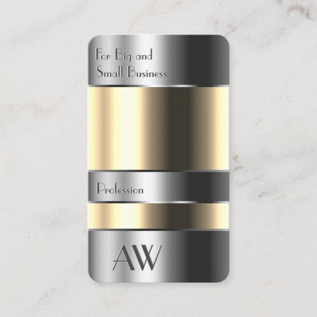 Aluminiumbox med Beige Substances Silver Brev Visitkort (Framsida)