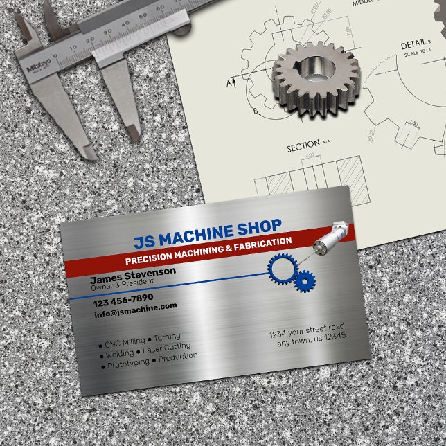 Aluminiumeffekter för maskiner och Metall Visitkort (Skapare uppladdad)