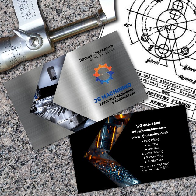 Aluminiumeffekter för maskiner och Metall Visitkort (Skapare uppladdad)