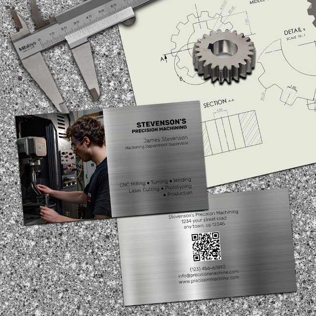 Aluminiumeffekter på Machines och Metall Fab Visitkort (Skapare uppladdad)