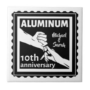 Aluminiumets traditionella 10:e bröllop-årsjubileu kakelplatta