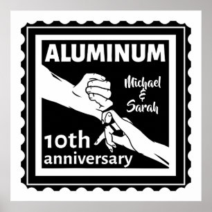 Aluminiumets traditionella 10:e bröllop-årsjubileu poster