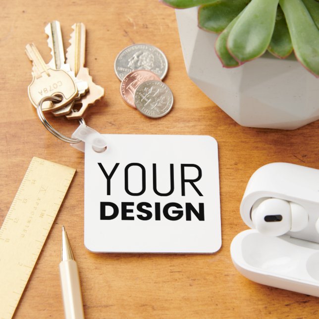 Aluminiumkvadratnyckelkedja [+Andra former] Nyckelring (Skrivbord)