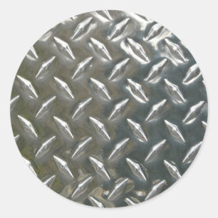 Aluminum metall Checkerplate Runt Klistermärke