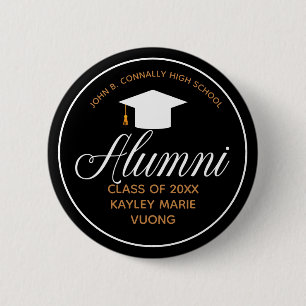 Alumni Black Guld High School Reunion Namn bricka Knapp