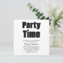 Alumni-teckensnitt Svart Vitt Examen Fest Kort