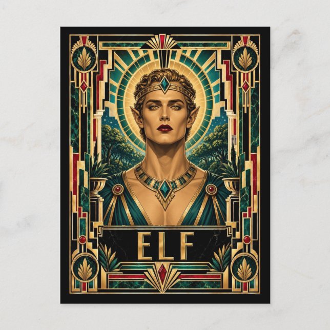 Alv, Art Deco Myttisk Vykort (Framsida)