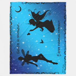 Älv Fe & Fjäril Fantasi..Tro på Dig Själv Fleecefilt