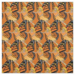 Älva Art Fabric Butterfly Fairy Mönster Fabrics Tyg