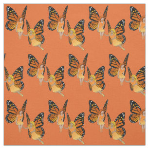 Älva Art Fabric Butterfly Fairy Mönster Fabrics Tyg