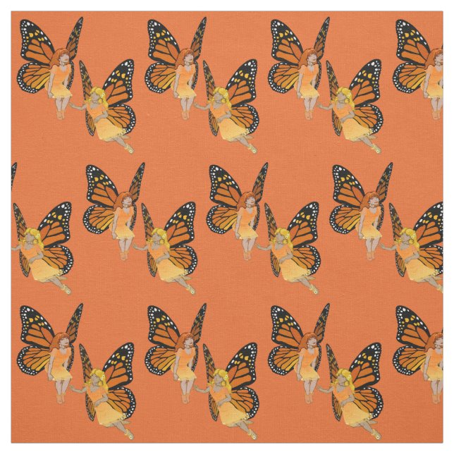 Älva Art Fabric Butterfly Fairy Mönster Fabrics Tyg (Provkarta)
