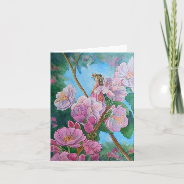 Älva bland körsbärsblommor kort (Framsida)