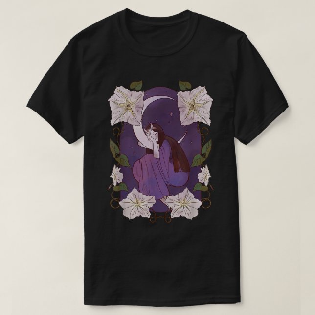 Älva Fairy over Måne Asov Cute Midnight De T Shirt (Design framsida)