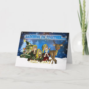 Älva för Leeds fotbollsupporter i Leeds färger Helgkort