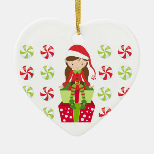 Älva för personliggodisjul julgransprydnad keramik