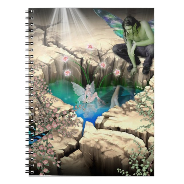 Älva i Elven Pond Anteckningsbok Med Spiral (Framsidan)