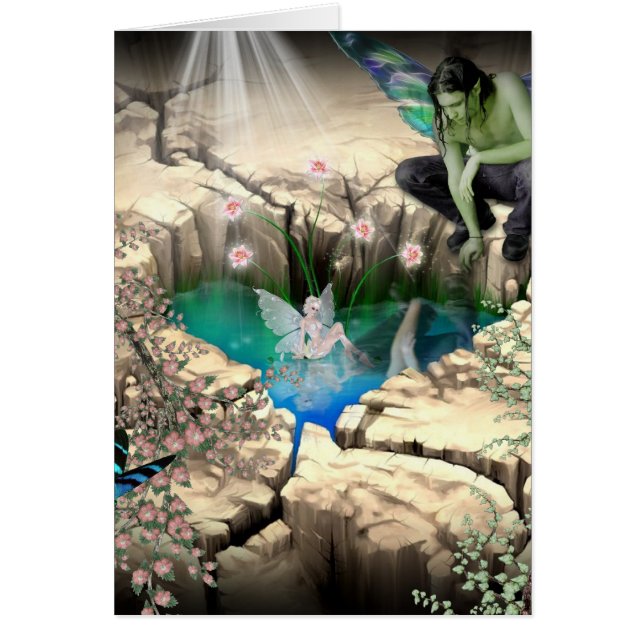 Älva i Elven Pond Hälsningskort (Framsidan)