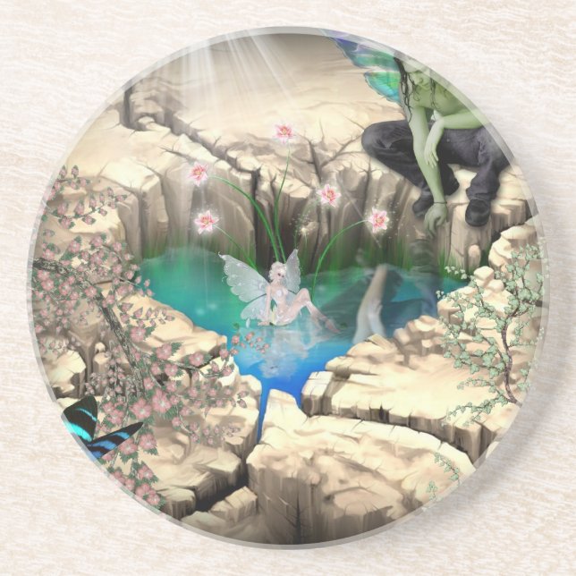Älva i Elven Pond Underlägg Sandsten (Framsidan)