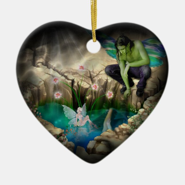 Älva i Elven Pond Vignette Julgransprydnad Keramik (Framsidan)