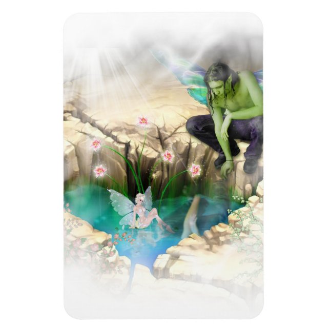 Älva i Elven Pond Vignette Magnet (Vertikal)