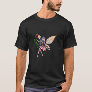 Älva med en söt rosa ros Naturälskare Trädgård F T Shirt