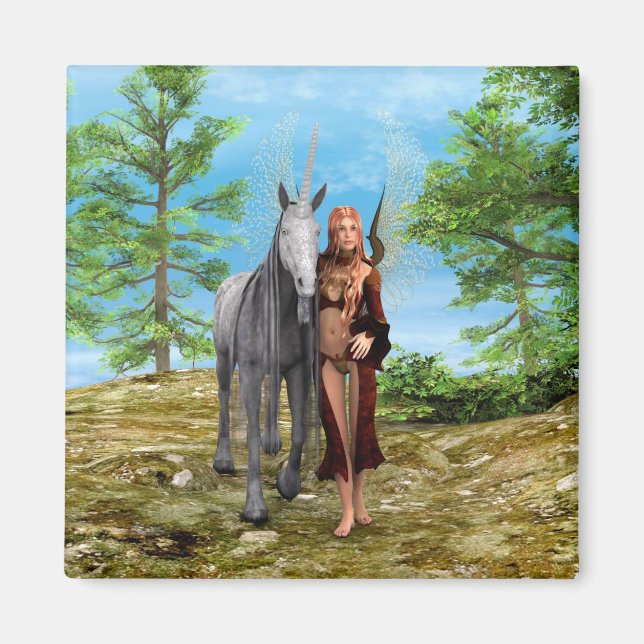 Älva med enhörning magnet (Framsidan)