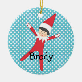 Älva på prydnadpersonligen julgransprydnad keramik