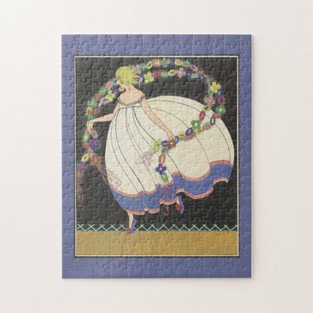 Älva som leker med blommor pussel (Vertikal)