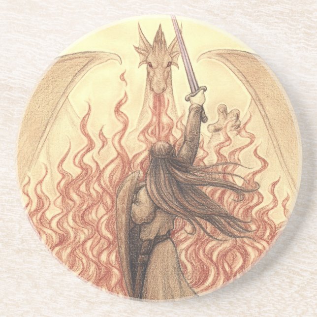 Älva vs drake underlägg sandsten (Framsidan)