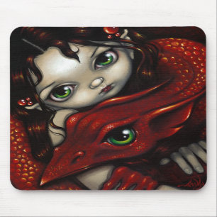 "Älvajungfru och henne drake" Mousepad Musmatta